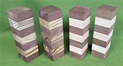 Peruvian Walnut, Zebrawood & Cherry - 4 Blanks ~ 1 3/4" x 1 3/4" x 6" ~ $24.99 #724